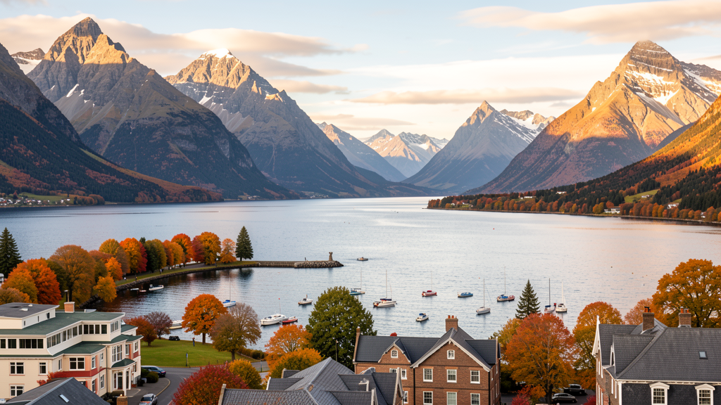 Queenstown Lake Wakatipu at sunset