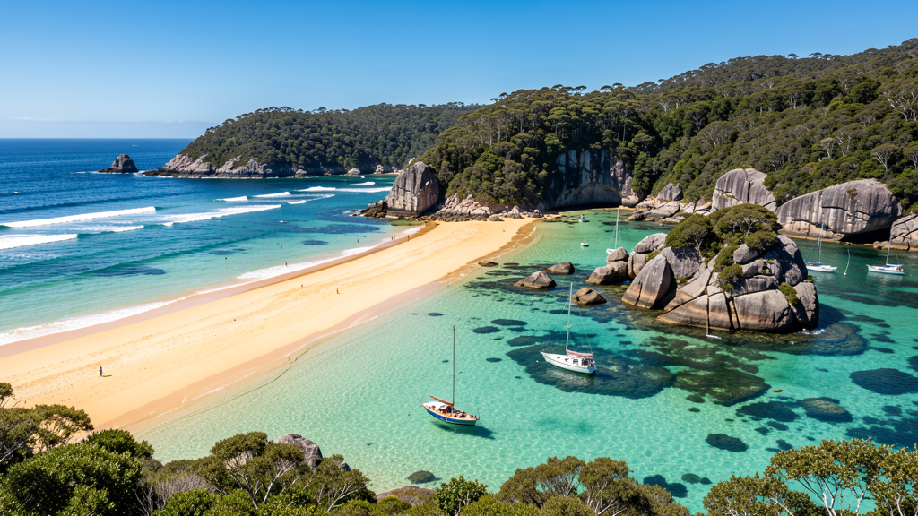 Abel Tasman golden sand beaches and turquoise water